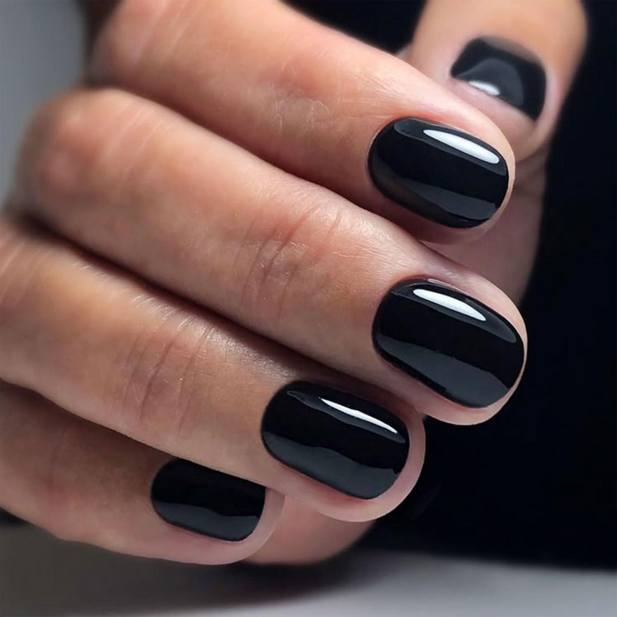 240 Press On Nägel Schwarz Quadratisch Kurz – DIY Nageldesign