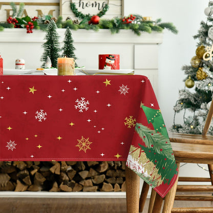 Weihnachts Tischdecke Rot Schneeflocken 140x110 cm