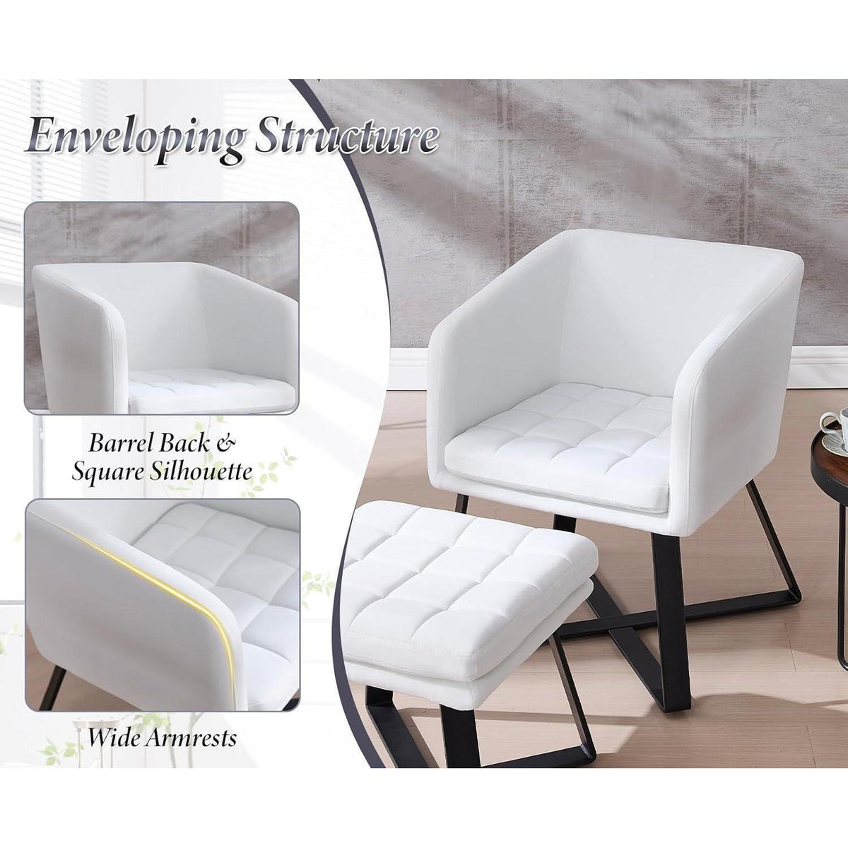 Loungesessel mit Ottomane – Beiger Samt Relaxsessel Modern