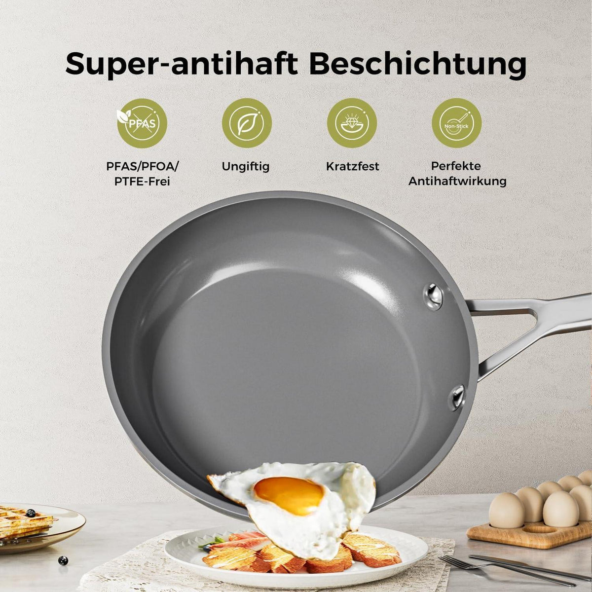 Pfannenset Keramik Induktion 20/24/28cm – Antihaft & Langlebig
