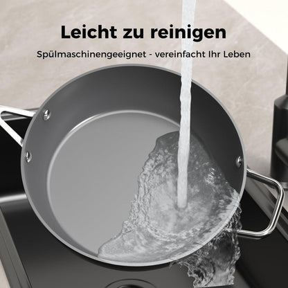 28cm Keramikpfanne mit Deckel – Antihaft & Induktionsgeeignet