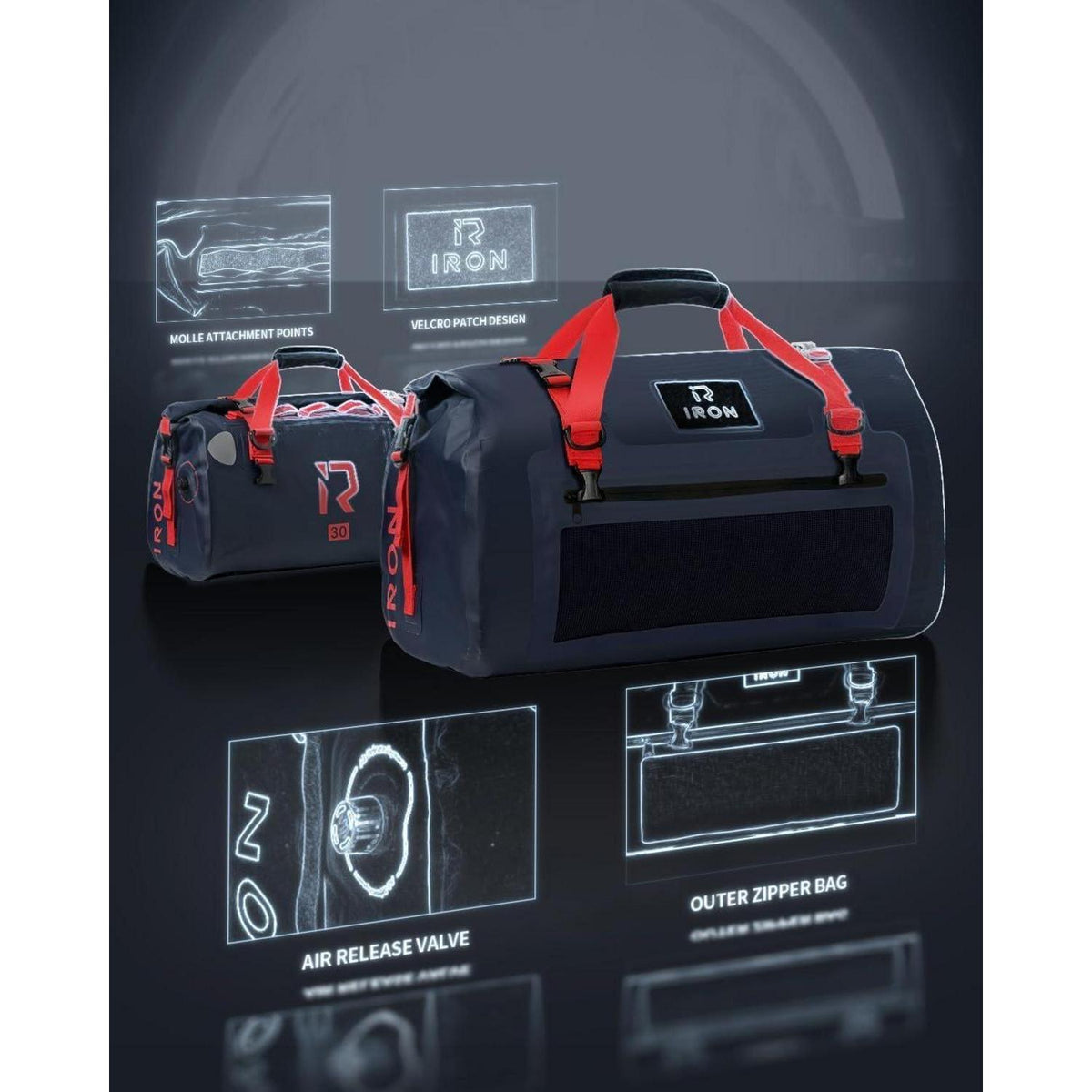 Wasserdichte Motorrad Gepäckrolle 50L – Hecktasche für Touren & Alltag