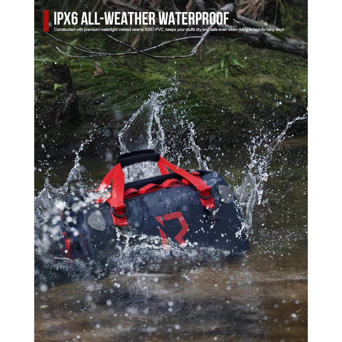 Wasserdichte Motorrad Gepäckrolle 50L – Hecktasche für Touren & Alltag