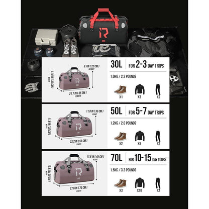 Wasserdichte Motorrad Gepäckrolle 50L – Lila