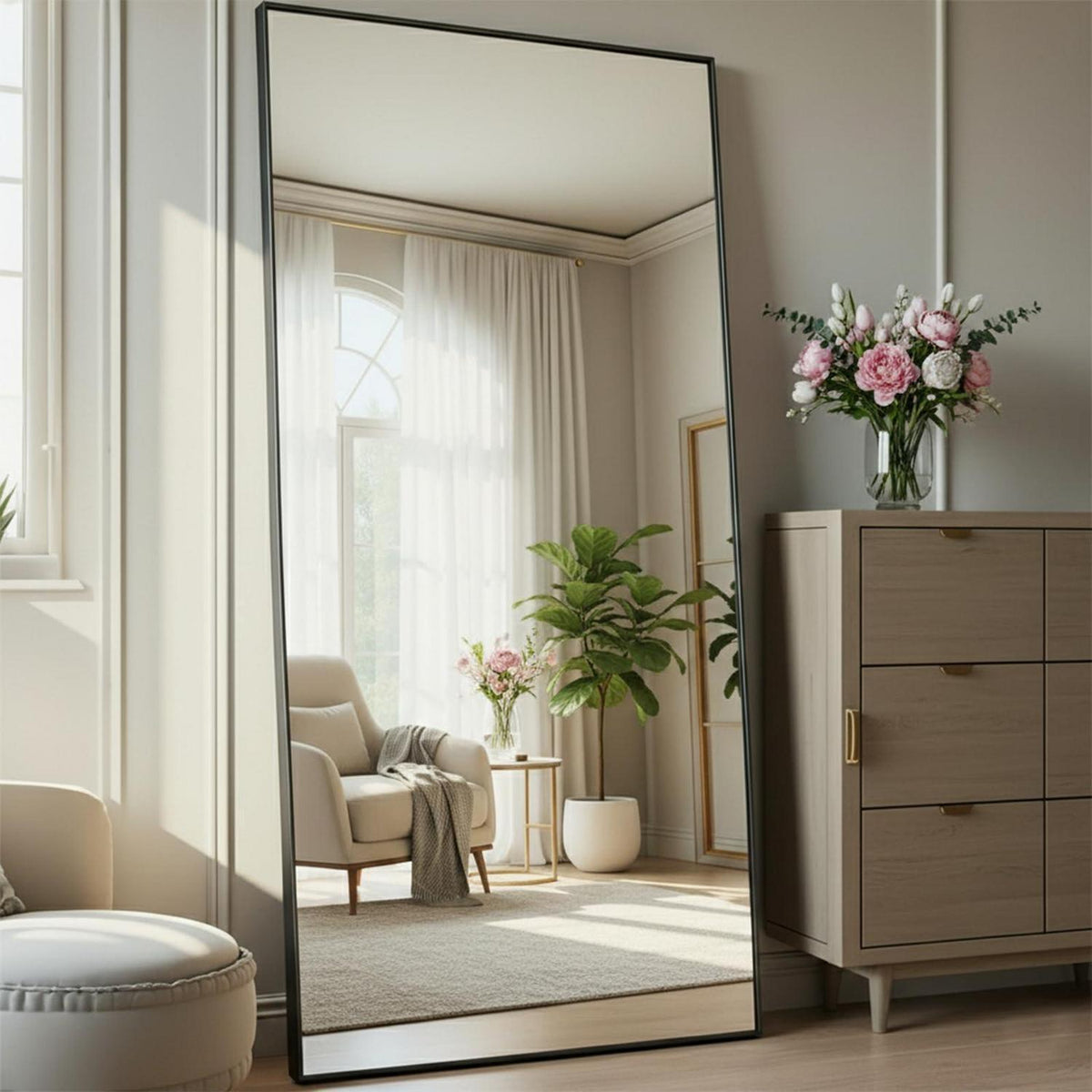 Ganzkörperspiegel 190x85 cm – Stand- & Wandspiegel mit Metallrahmen