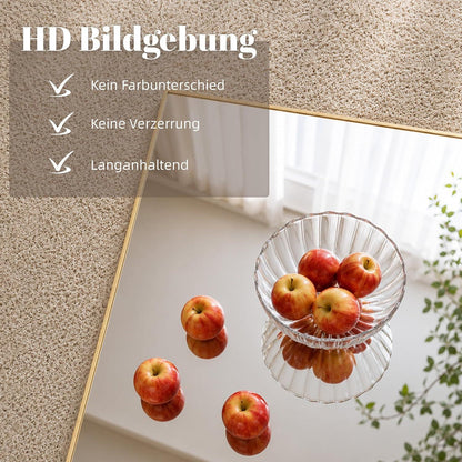 Ganzkörperspiegel 190cm, Stand- & Wandspiegel Gold, Metallrahmen