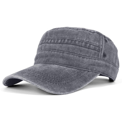 Vintage Military Cap Baumwolle Grau – Unisex Baseballkappe