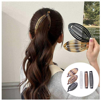 6x Bananen-Haarspangen Set | Ponytail-Kralle für Frauen & Mädchen