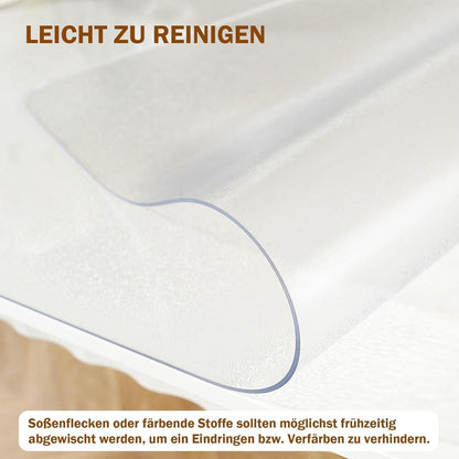Royhom Tischfolie Transparent 100x240 cm – Mattiert & Blasenfrei