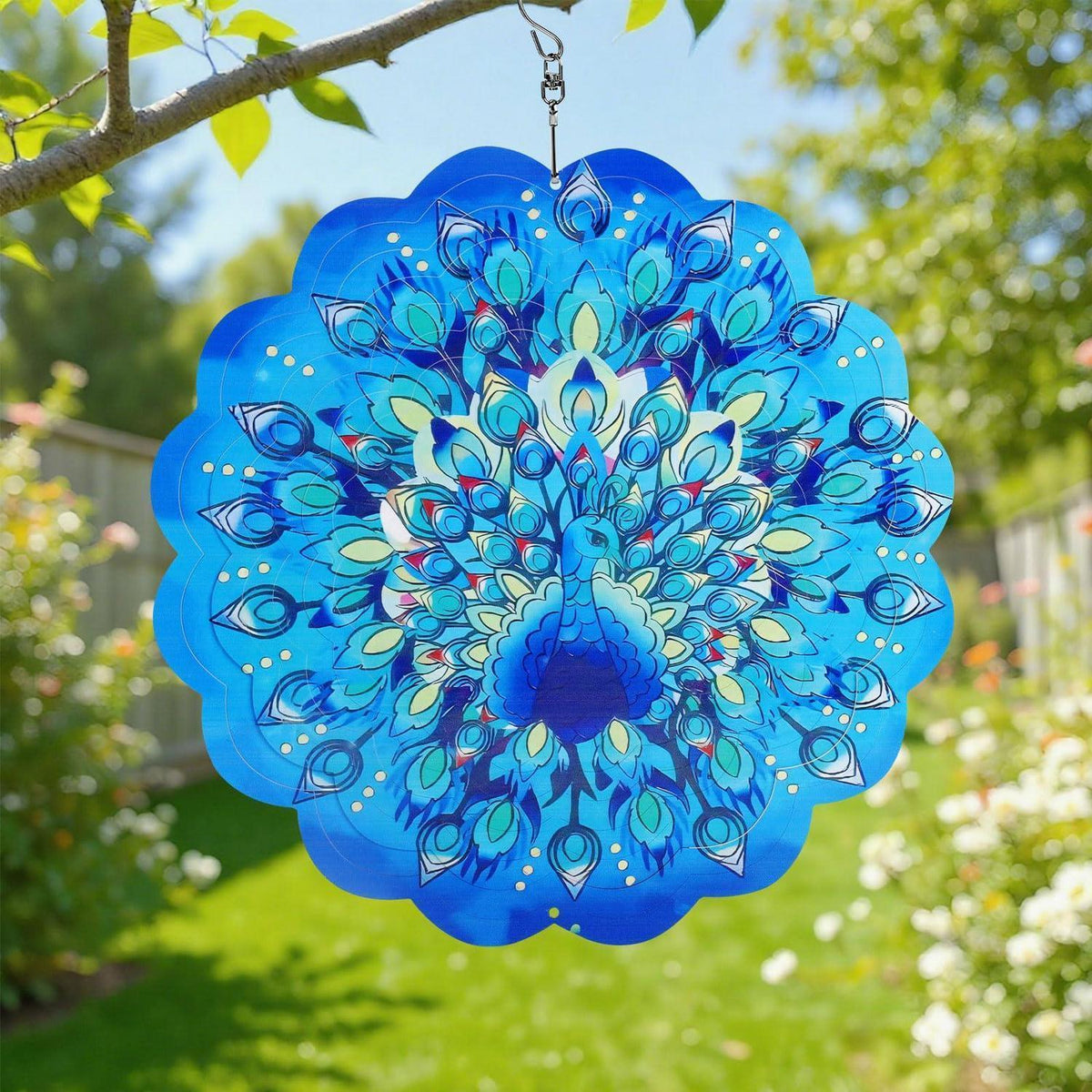 3D Windspiel Pfau – Regenbogen-Dekoration für Garten & Zuhause