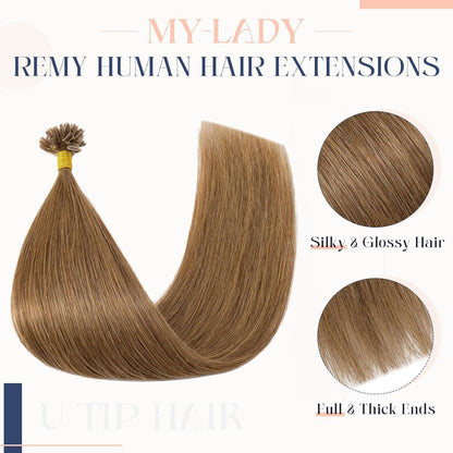 Echthaar Extensions Bondings #06 Hellbraun 55cm - 50g