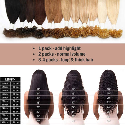 Echthaar Extensions Bondings 60cm Schokoladenbraun #04