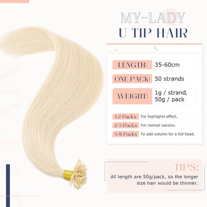 Echthaar Extensions Bondings Platinblond 55cm - Remy Haarverlängerung
