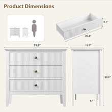 Weiße Kommode mit 3 Schubladen – 80cm breit, Schlafzimmer Möbel