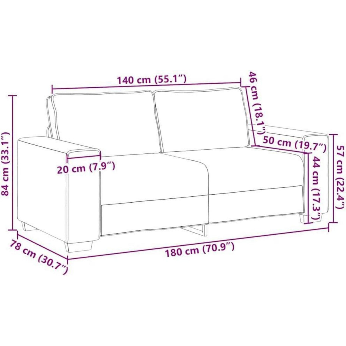 2-Sitzer Sofa Dunkelgrau Samt – Komfortable Polstercouch
