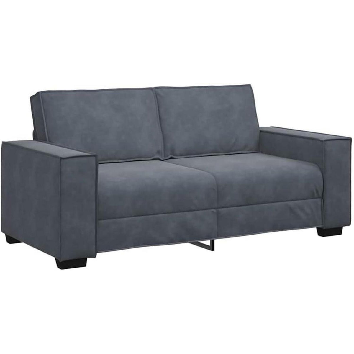 2-Sitzer Sofa Dunkelgrau Samt – Komfortable Polstercouch