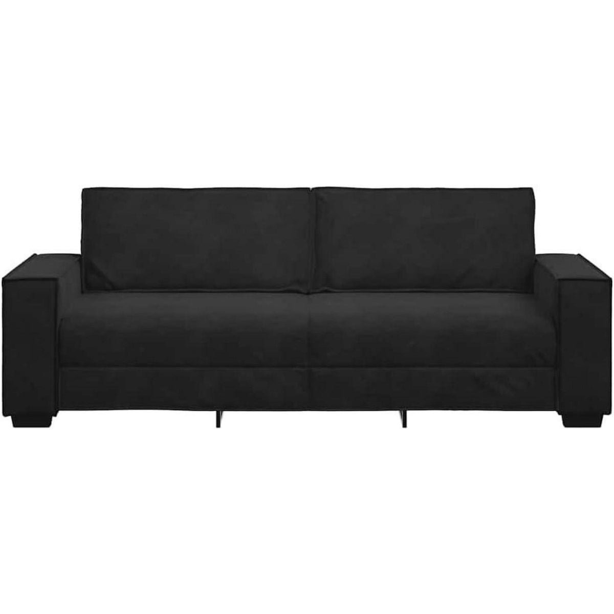 3-Sitzer Sofa Schwarz Samt 180cm – Komfortable Polstercouch