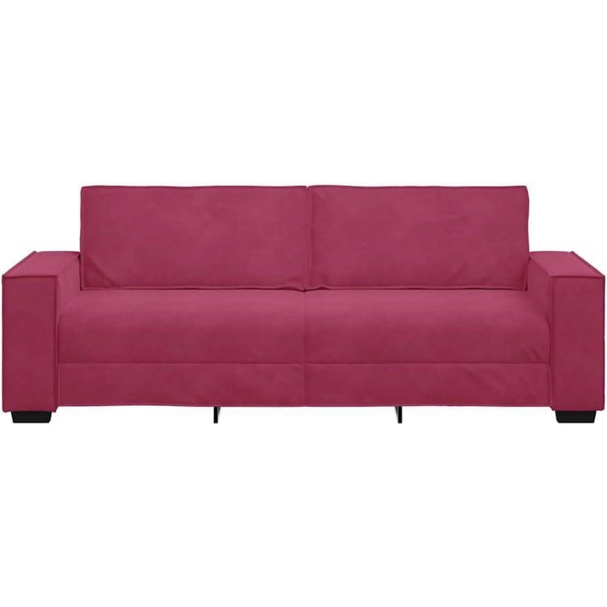 3-Sitzer Sofa Weinrot – Samt Polstercouch 180cm
