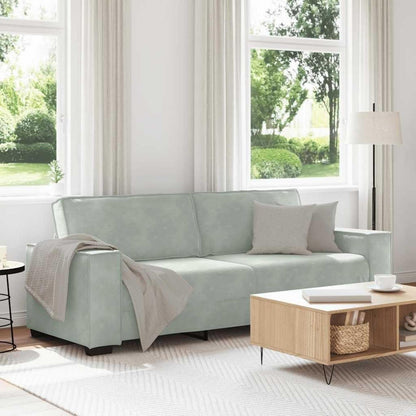3-Sitzer Sofa Hellgrau Samt 180cm – Komfortable Polstercouch