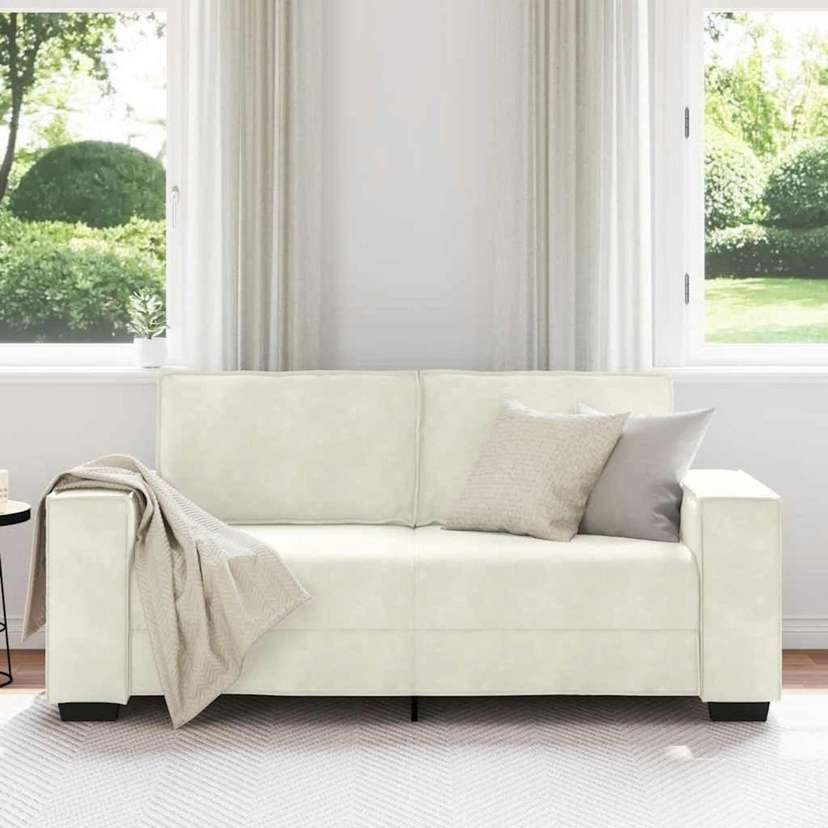 2-Sitzer Sofa Creme Samt – Komfortable Polstercouch