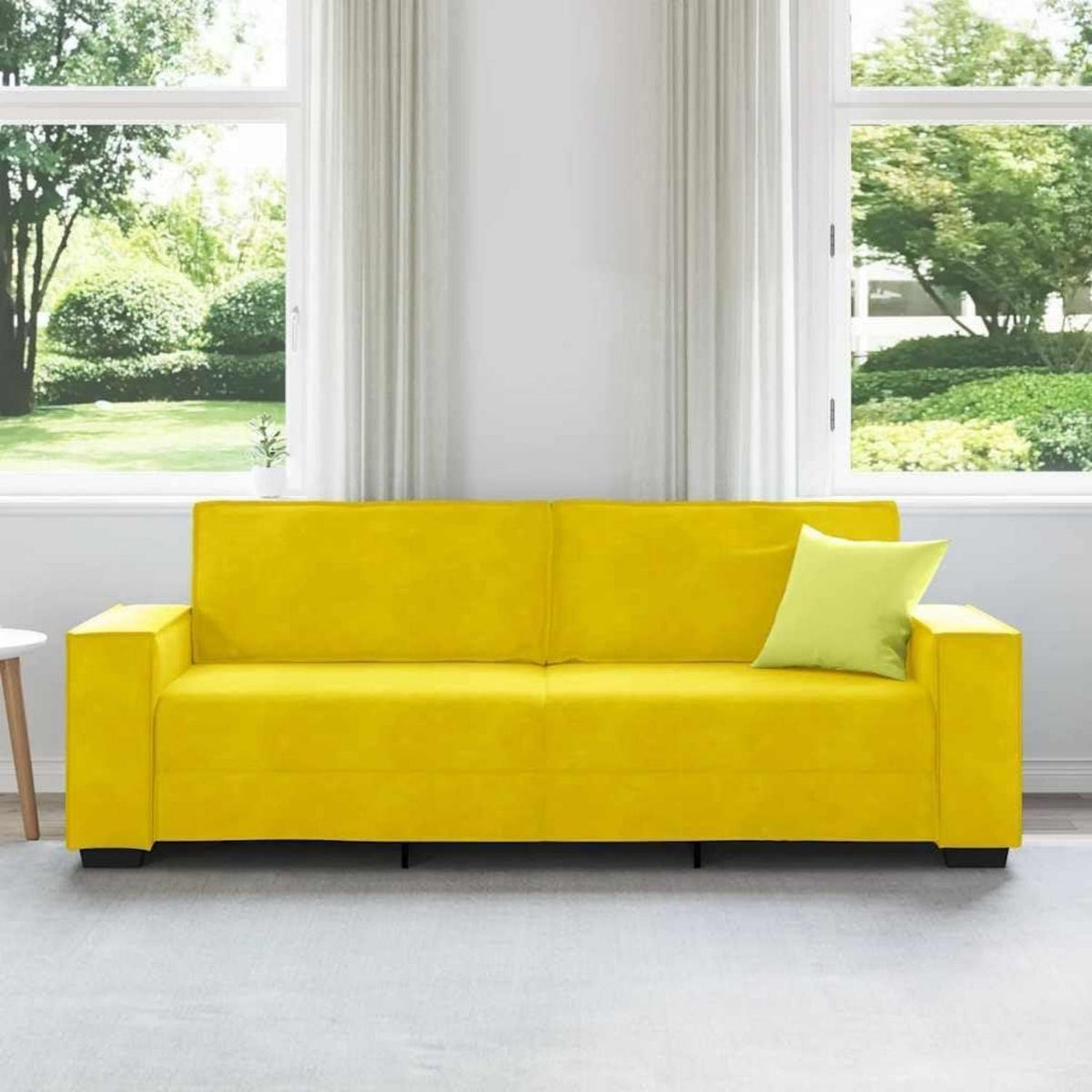 Gelbes Samt Sofa 3-Sitzer, 180 cm – Wohnzimmer Couch