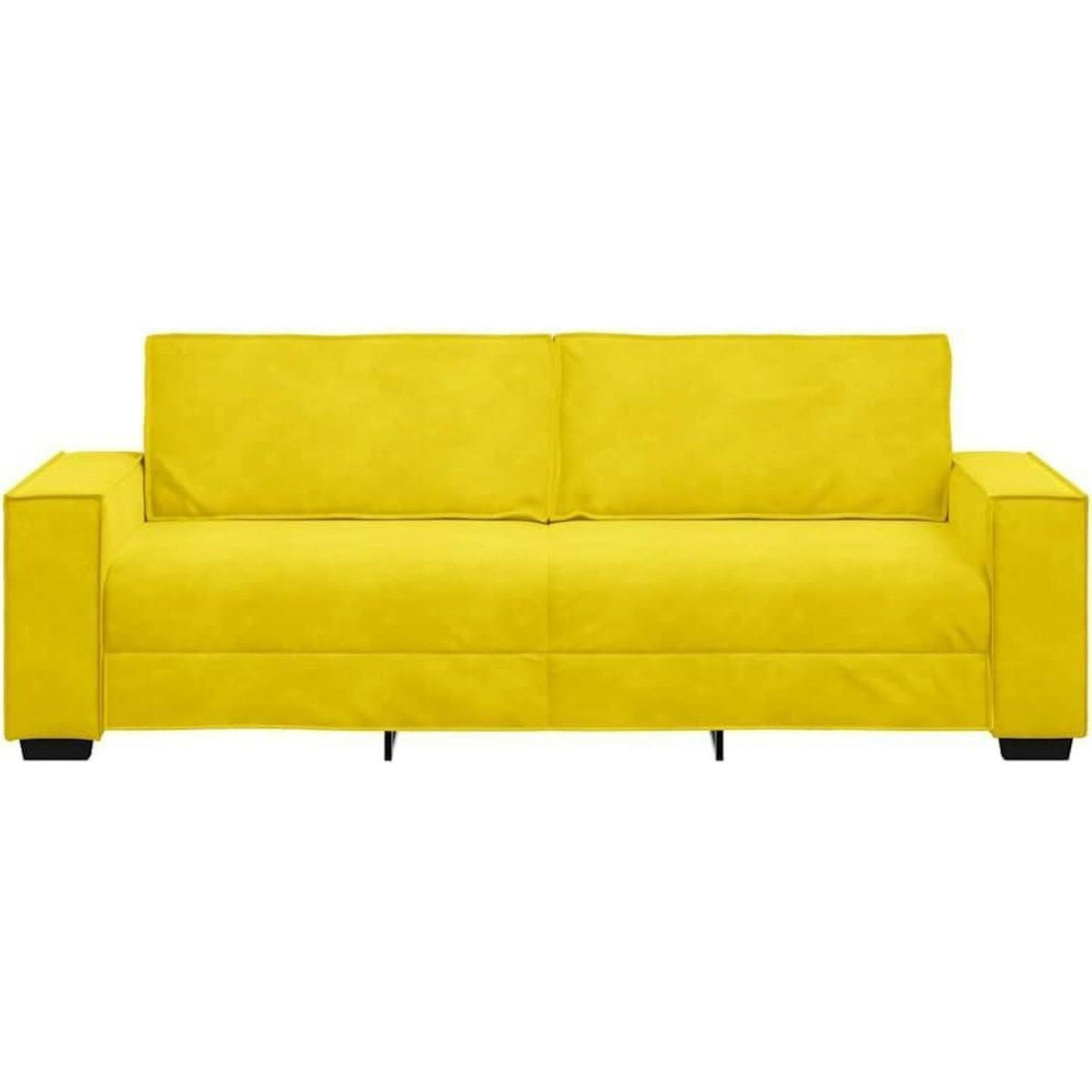 Gelbes Samt Sofa 3-Sitzer, 180 cm – Wohnzimmer Couch