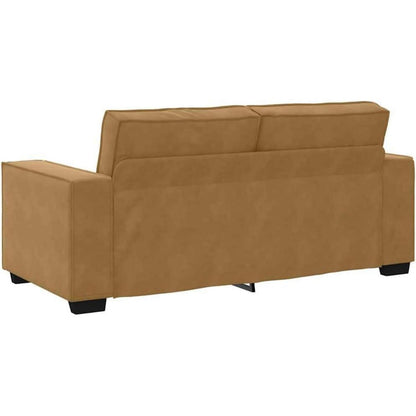 2-Sitzer Sofa Braun, Samt, 140 cm – Komfortable Polstercouch