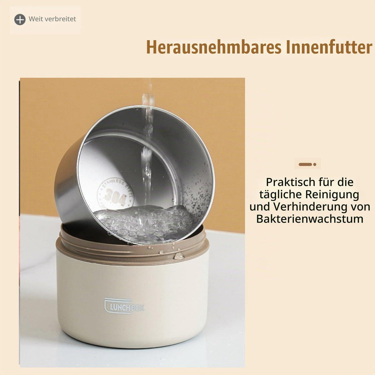 Edelstahl Lunchbox Thermobehälter für heiße & kalte Speisen