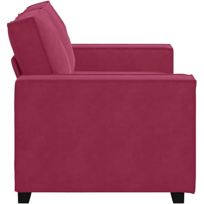 2-Sitzer Sofa Weinrot – Samt Polstercouch 120cm