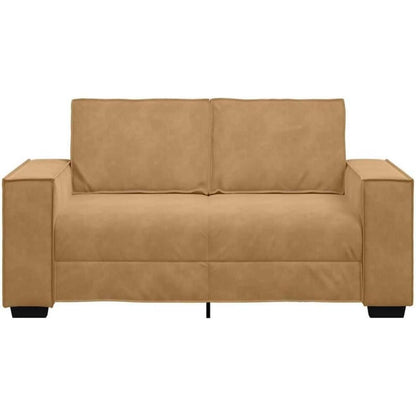 2-Sitzer Sofa Braun, Samt, 120cm – Komfortable Polstercouch