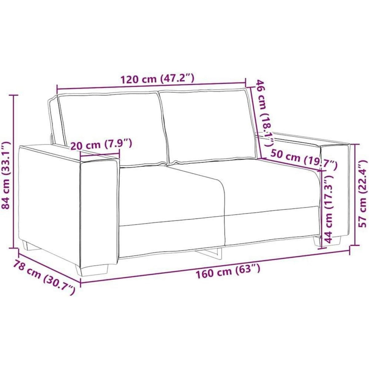 2-Sitzer Sofa Hellgrau Samt – Komfortable Polstercouch
