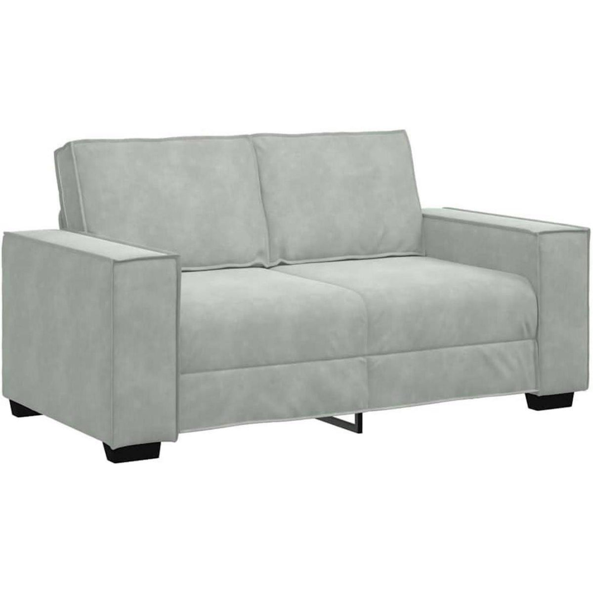 2-Sitzer Sofa Hellgrau Samt – Komfortable Polstercouch
