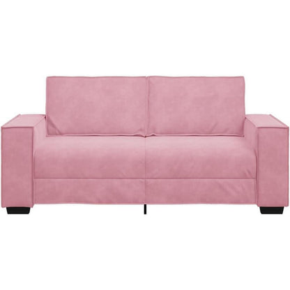 Rosa Samt 2-Sitzer Sofa – Komfortable Polstercouch
