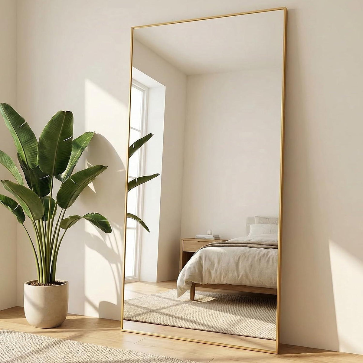 Großer Standspiegel 171x76cm | Ganzkörperspiegel mit Ständer & HD Glas