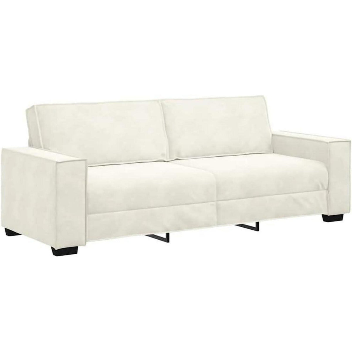 3-Sitzer Samtsofa Creme – Komfortable Polstercouch 180cm