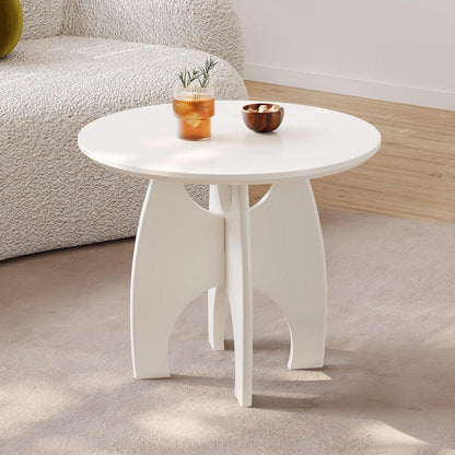 Cremeweißer Beistelltisch – Moderner Sofa- & Side-Tisch