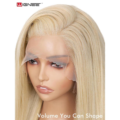 Blonde Synthetische Spitze Frontperücke 28 Zoll Gerade Perücke