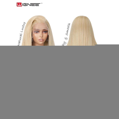 Blonde Synthetische Spitze Frontperücke 28 Zoll Gerade Perücke