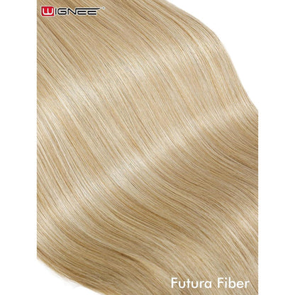 Blonde Synthetische Spitze Frontperücke 28 Zoll Gerade Perücke