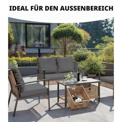 14x Outdoor Sitzkissenbezug Grau – Stretch Sofaüberzug für Terrasse