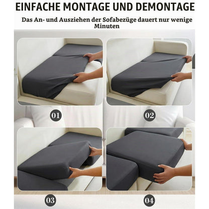 14x Outdoor Sitzkissenbezug Grau – Stretch Sofaüberzug für Terrasse