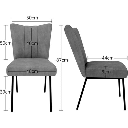 Samt Esszimmerstühle Set 4er Grau – Komfort & Stil