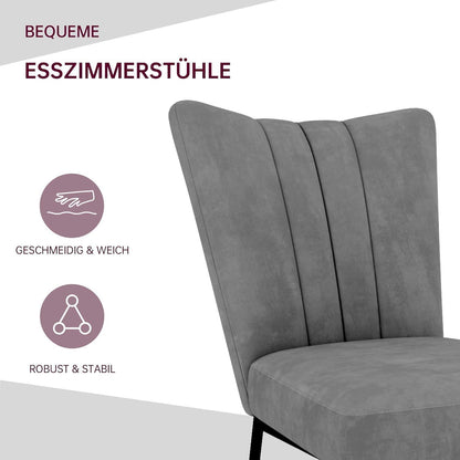 Samt Esszimmerstühle Set 4er Grau – Komfort & Stil