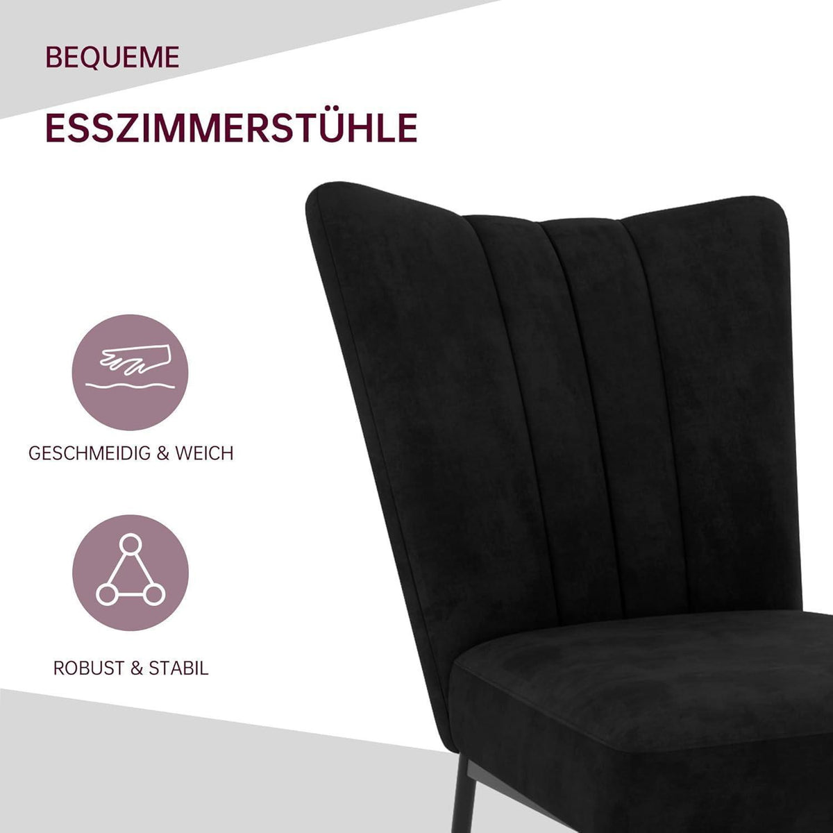 Samt Esszimmerstühle Set 4er – Modern & Komfortabel