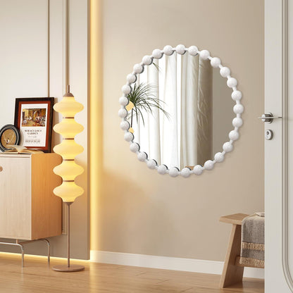 Runder Wandspiegel 70cm mit Perlenrahmen – Dekorativ & Elegant