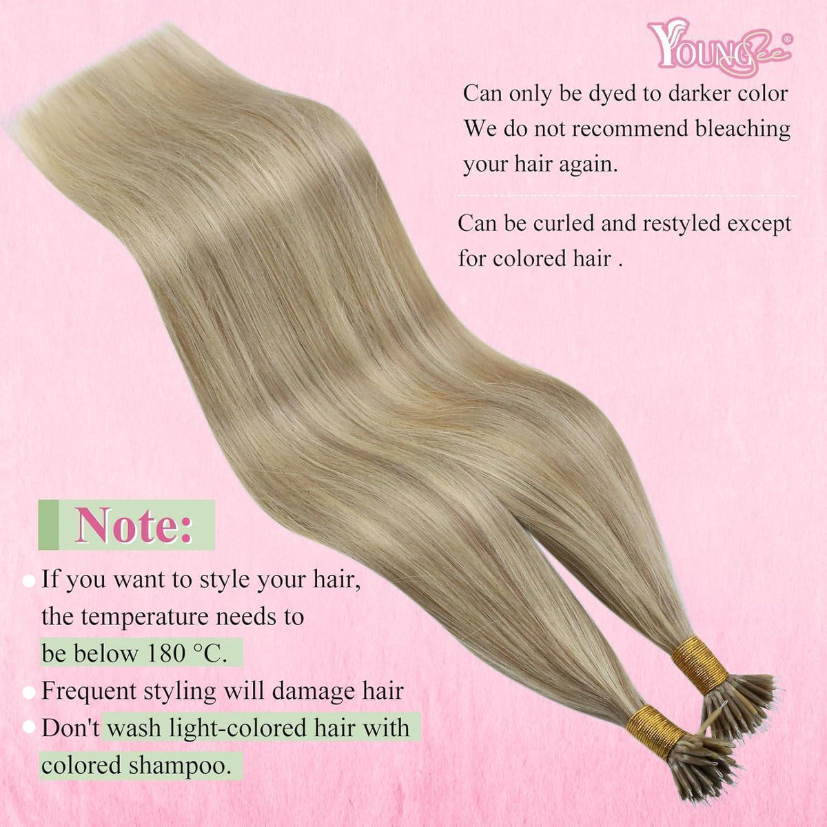 Blond Echthaar Nanoring Extensions 55 cm – #16/22