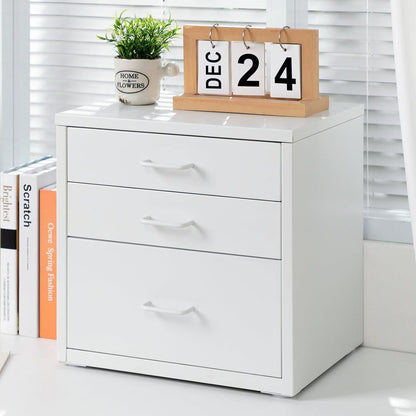 Schreibtisch-Aktenschrank mit 3 Schubladen, Weiß