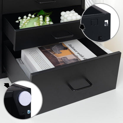 Schreibtisch-Aktenschrank mit 3 Schubladen, Metall, Schwarz