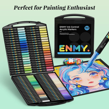 Acrylfarbstifte Set 80 Farben – Flüssig, Vielseitig & Langlebig