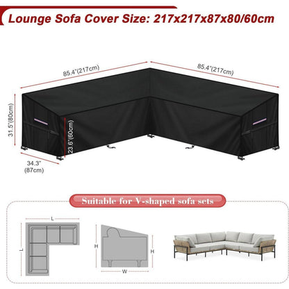 Gartenlounge Abdeckplane L-Form | Wasserdicht & Windfest